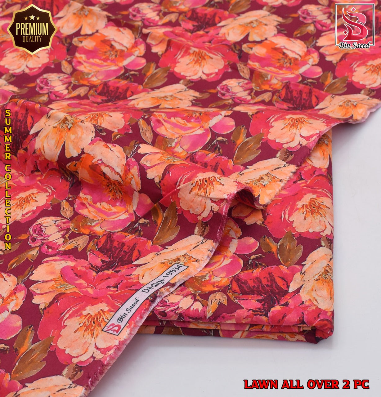 2 Piece Lawn Air Jet Printed Suit