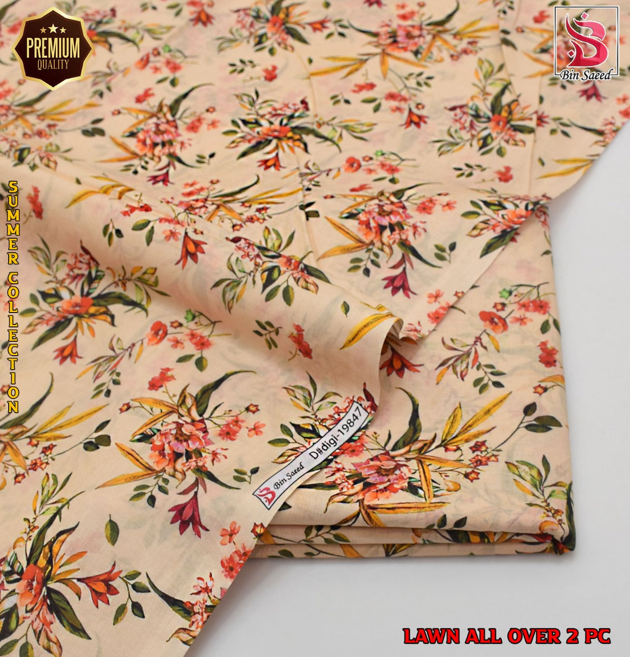 2 Piece Lawn Air Jet Printed Suit