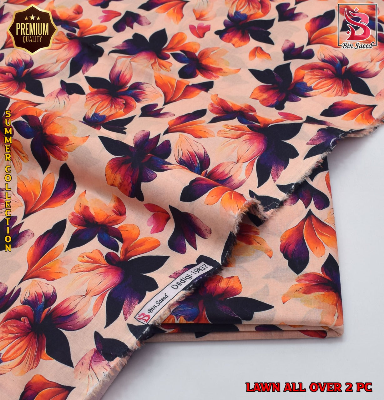 2 Piece Lawn Air Jet Printed Suit